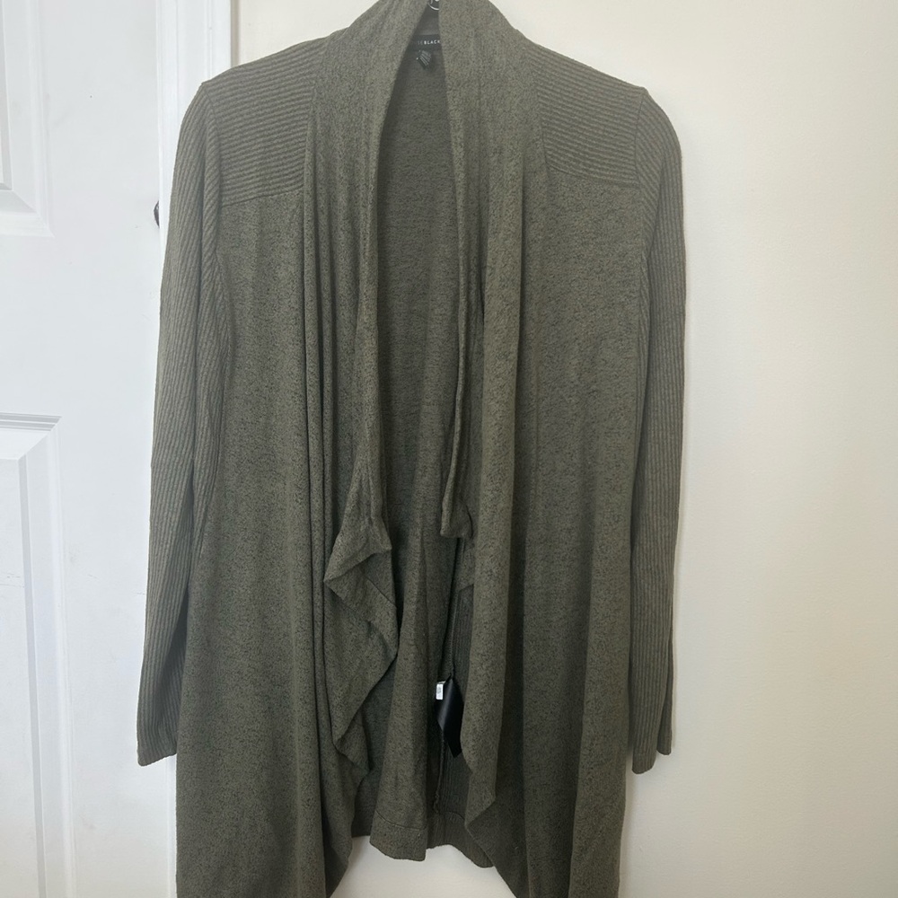 White House Black Market Olive Draped Cardigan